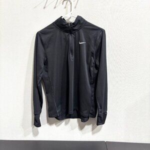 Nike Dri-Fit Mens Black Quarter-Zip Pullover Long Sleeve Shirt Size M